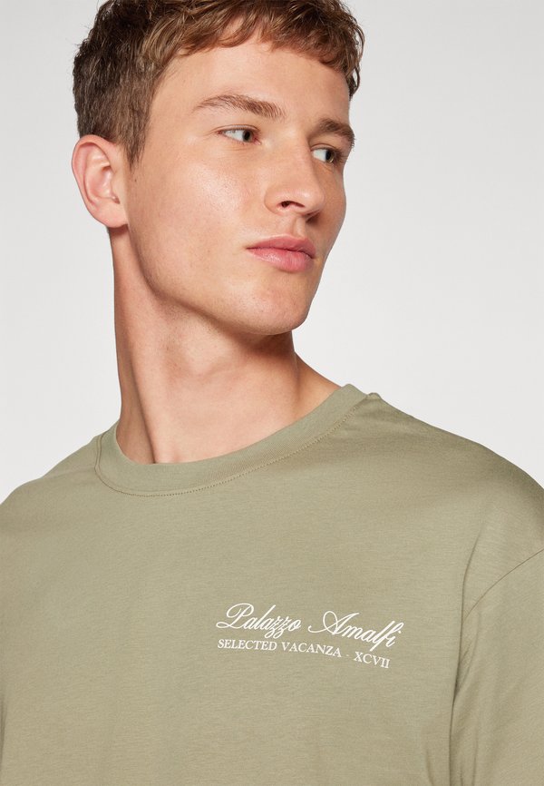 SLHLOOSE PRINT O-NECK TEE - Print T-shirt - vetiver4