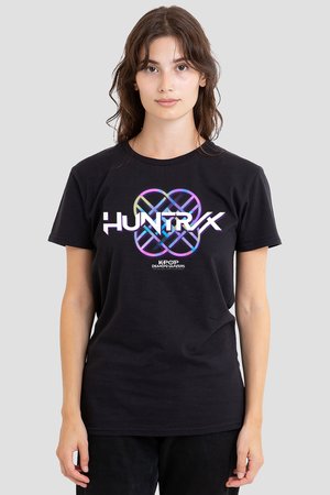 NETFLIX, K-POP DEMON HUNTERS - HUNTRIX HUNTR/X PASTEL LOGO - Print T-shirt - black