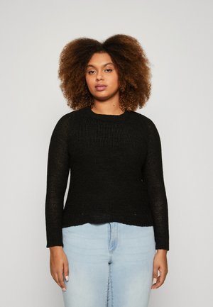 Vero Moda Curve VMCCHARITY O NECK - Strickpullover - black