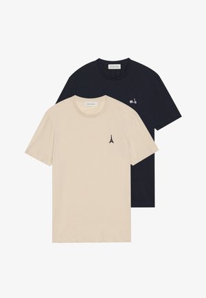 2 PACK - Nyomott mintás póló - sky captain/oatmeal