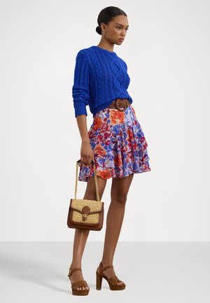 STRAW SMALL BRADLEY CONVERTIBLE BAG - Rankinė - natural/lauren tan