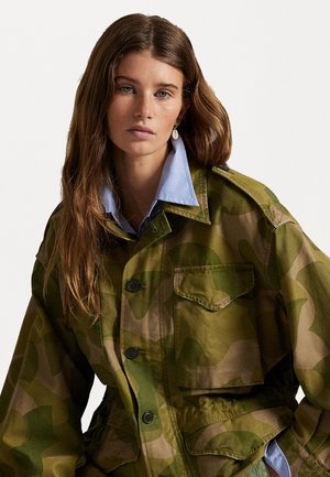 Polo Ralph Lauren PRINTED CROPPED FIELD JACKET - Chaqueta fina - green/brown