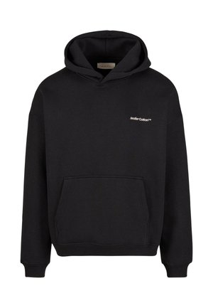Felpa nera in cotone con tasca frontale, cappuccio con cordoncino e polsini a coste. Presenta un discreto logo bianco "Another Cotton" sul petto.