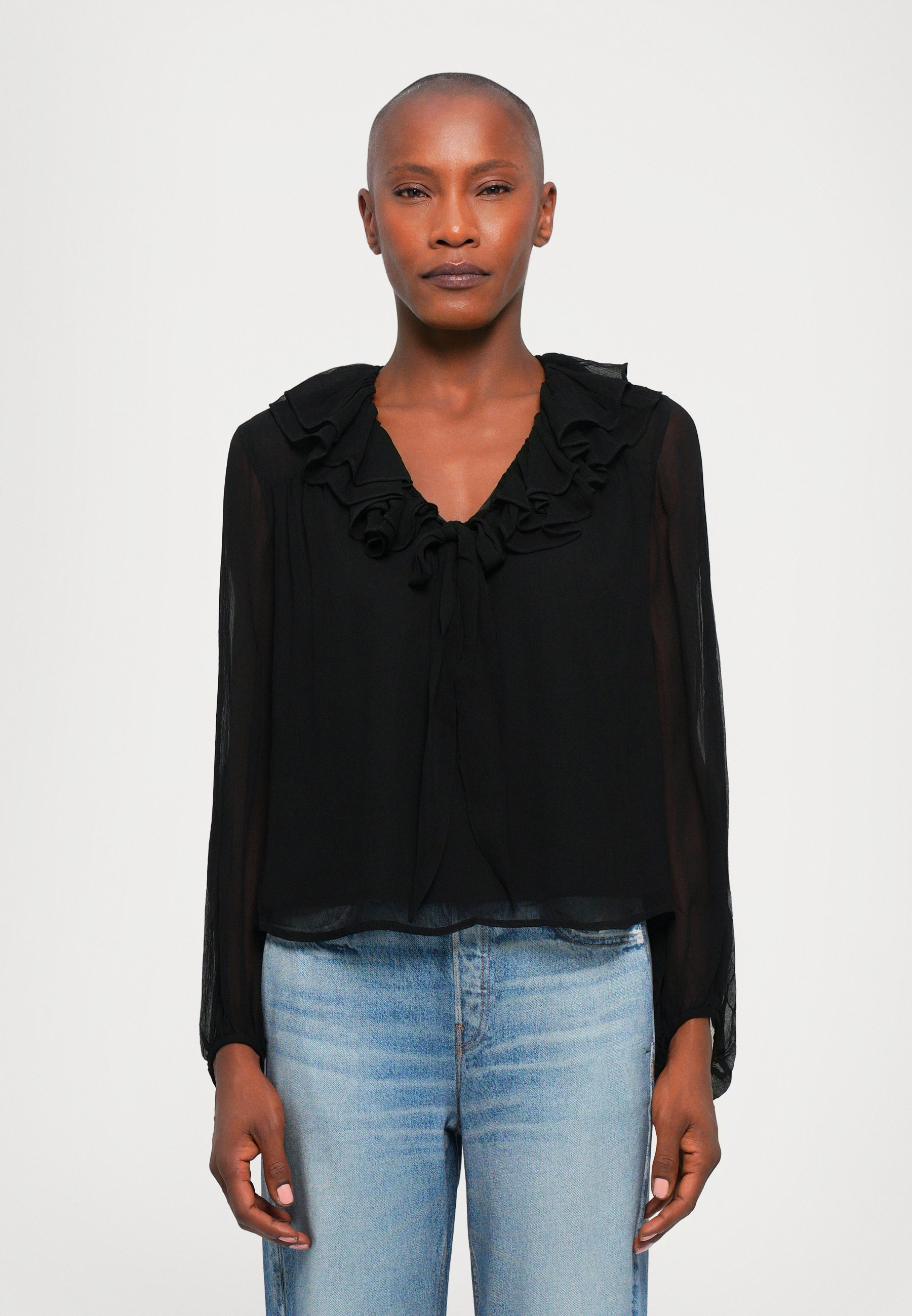 売れ筋商品|||デザイナーズリミックス シャツ レディース トップス EXCLUSIVE IOLA  - Blouse - black DESIGNERS REMIX EXCLUSIVE IOLA - Blouse - black/zwart