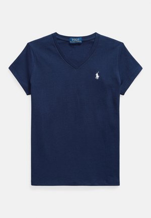 COTTON JERSEY V-NECK TEE 7-16Y - Lihtne T-särk - newport navy