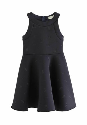 HALTER NECK EMBOSSED REGULAR FIT - Žerzejové šaty - navy