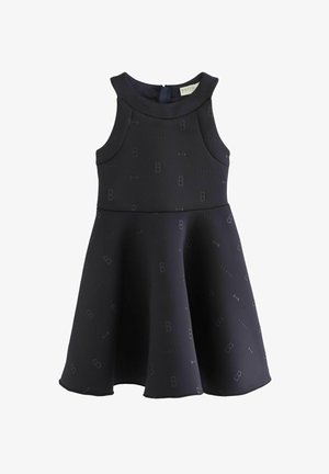 HALTER NECK EMBOSSED REGULAR FIT - Žerzejové šaty - navy