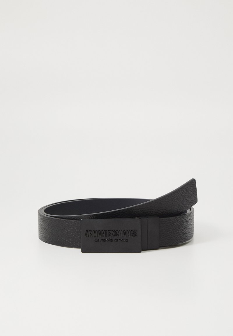 Armani Exchange - PLATE BELT UNISEX - Cintura - black/deep navy, Ingrandire