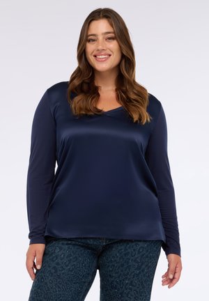 scollo a V - Longsleeve - blu