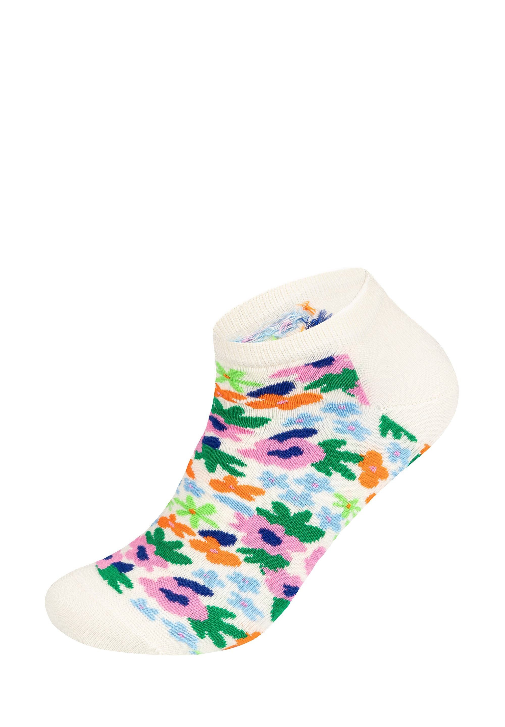 Happy Socks Puppy Love Low Socken – Gr. 36-40, Bio-Baumwolle, Mit Hunde-Print, Verstärkte Ferse