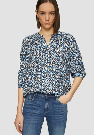 Blouse - navy gemustert