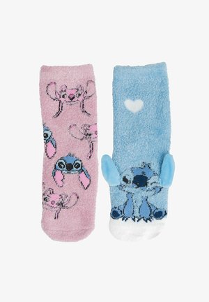 Disney 2ER PACK DISNEY LILO STITCH ABS 3D KUSCHEL STOPPERSOCKEN - Socks - rosa blau