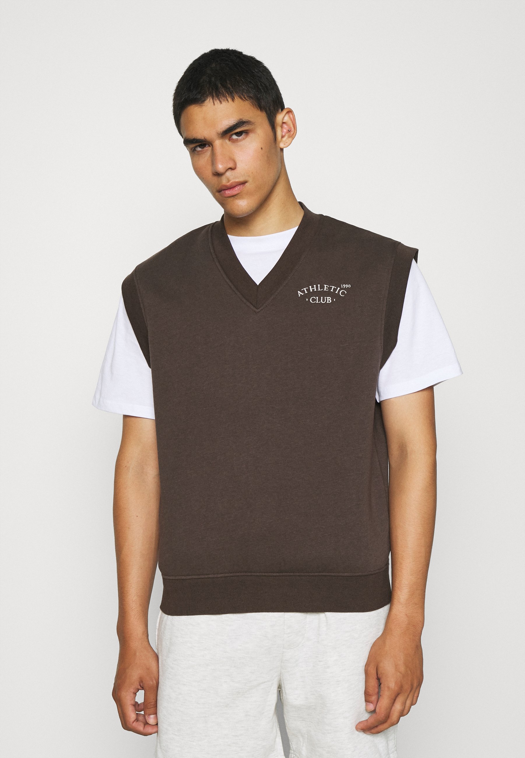 Jack & Jones JORTOBIAS V-NECK VEST UNISEX - Sweatshirt - seal brown/marron