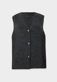 ONLJANE SL V-NECK BUTTON  - Vesta - dark grey melange