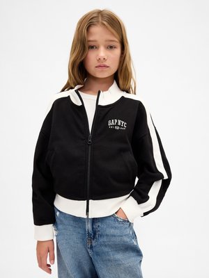 GAP KIDS NYC VINTAGESOFT LOGO TRACK JACKET - Φούτερ με φερμουάρ - true black