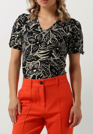 AMSTERDAM SHORT SLEEVE V-NECK - Print T-shirt - zwart