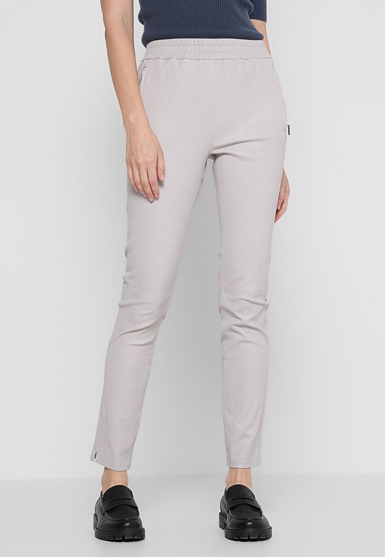 Oakwood Leren broek lichtgrijs