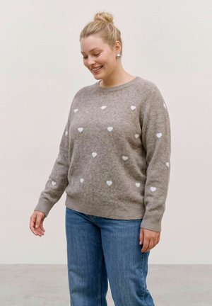 Vero Moda Curve, KNITTED PULLOVER VMCDOFFY KNITTED PULLOVER - Pullover - moon rock
