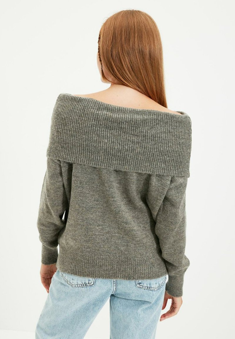 Damen Strickjacken | Trendyol Strickpullover grey/grau - CV99096 Damen Strickjacken | Trendyol Strickpullover grey/grau - CV99096