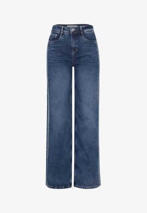 Street One, WIDE-LEG JEANS IN A LOOSE FIT WITH BRAIDED STRIPES - Wide Leg - medium blue wash