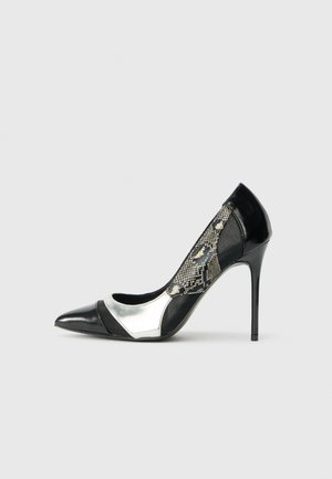 Kõrge kontsaga kingad - snake/black/silver-coloured