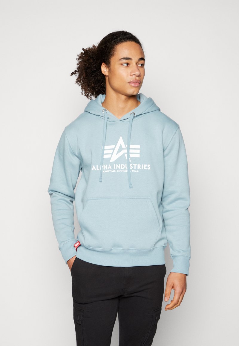 Alpha Industries - BASIC - Felpa con cappuccio - grey blue, Ingrandire