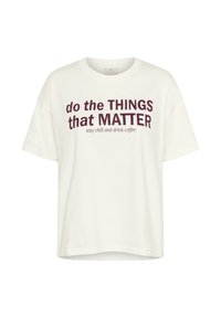 Kaffe ELLY - T-shirt imprimé - chalk
