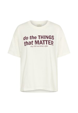 Kaffe ELLY - Print T-shirt - chalk