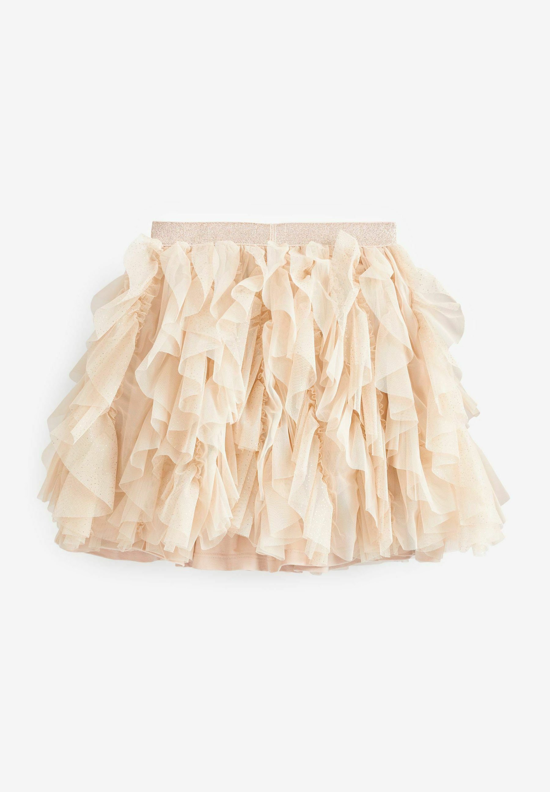 Next TIERED - A-line skirt - ecru cream gold sparkle/beige Next TIERED - A-line skirt - ecru cream gold sparkle/beige
