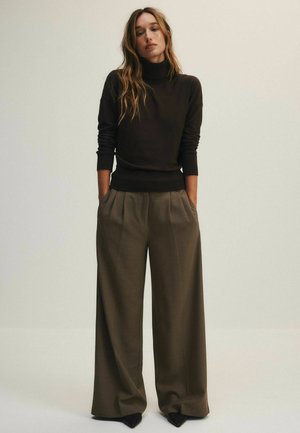 THE SET, 3 PACK FINE KNIT ROLL NECK JUMPERS - Strickpullover - black chocolate brown taupe brown