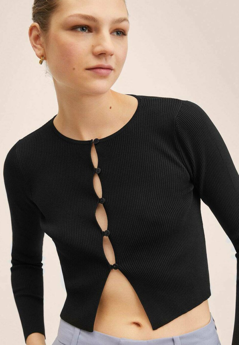 Damen Strickjacken | Mango GRUYER Strickjacke black/schwarz - QZ51813 Damen Strickjacken | Mango GRUYER Strickjacke black/schwarz - QZ51813