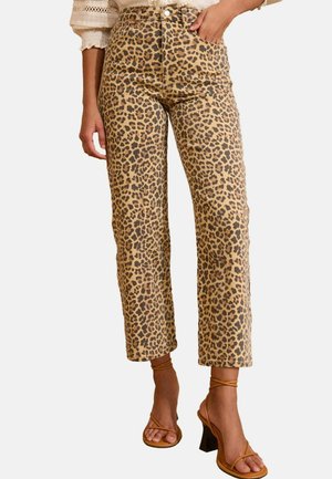 Love & Roses REGULAR FIT - CROP WIDE  - Straight leg jeans - leopard print