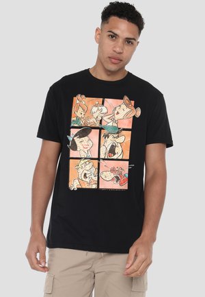 Cotton Soul, THE FLINTSTONES SQUARES - Print T-shirt - black
