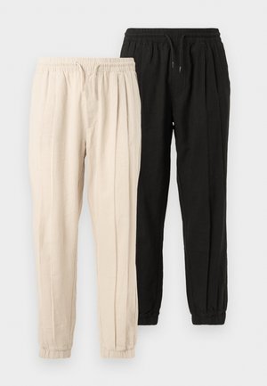 2 PACK - Stoffhose - black/tan