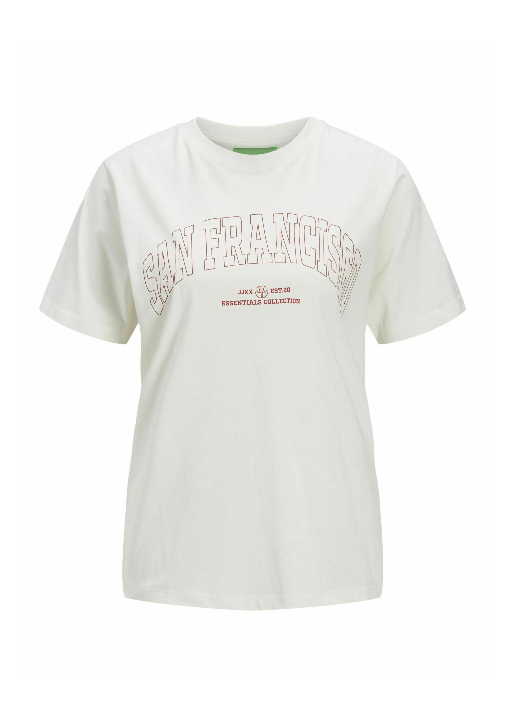 JJXX JXMERLE - Print T-shirt - vanilla ice/white - Zalando
