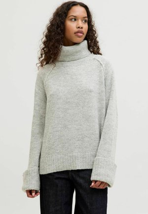 Striktrøje - light grey melange