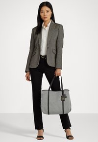 Lauren Ralph Lauren CANVAS & LEATHER LARGE EMERIE TOTE - Veľká kabelka - natural/black