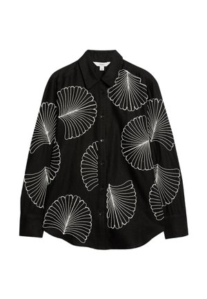 Marks & Spencer RICH EMBROIDERED COLLARED RELAXED  - Button-down blouse - black
