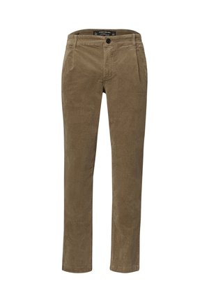 Street One MEN, CHINO HOSE AUS CORD MIT BÜGELFALTEN - Broek - brass brown