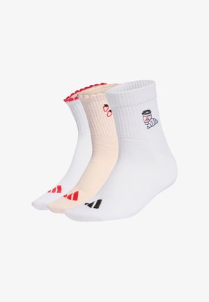 adidas Performance 3 PACK - Sportovní ponožky - quartz white pure ruby