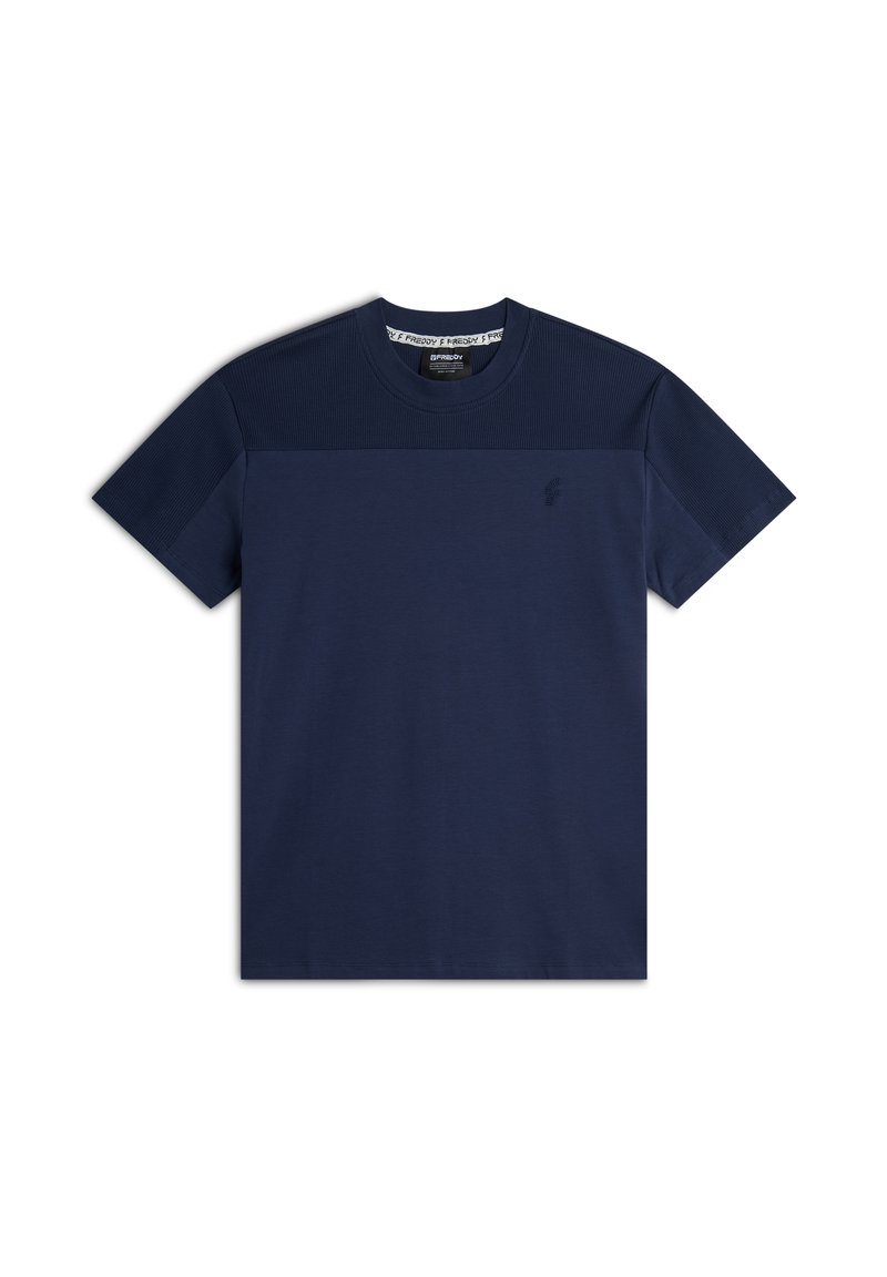 Freddy CON CARRÉ E MANICHE  - Camiseta estampada - blu