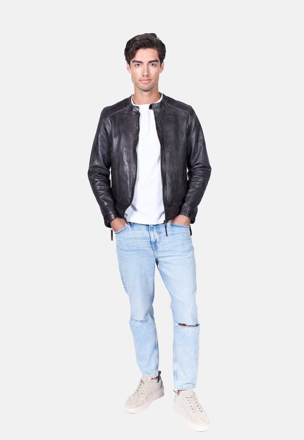 REMO - Lederjacke - coal