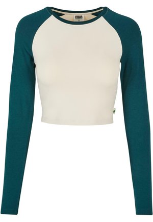 Urban Classics, CROPPED RETRO BASEBALL LONGS - Μπλούζα με μακριά μανίκια - whitesand jasper