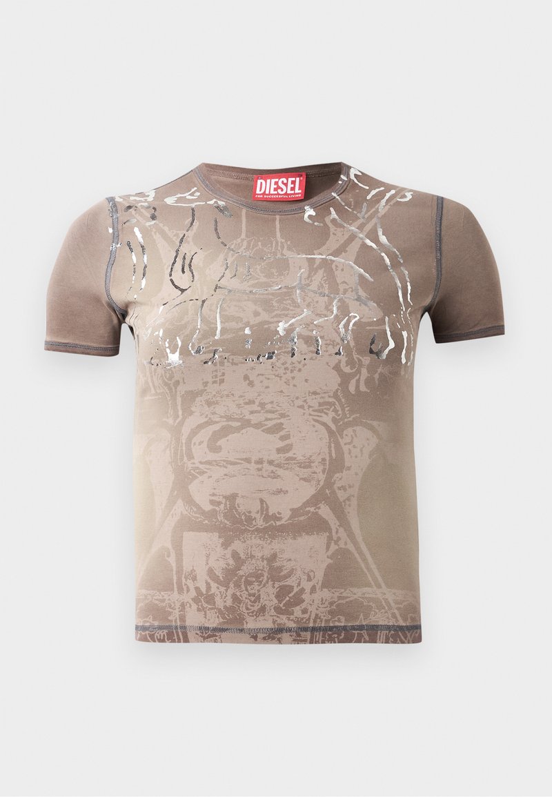 Diesel T-shirt print lichtbruin