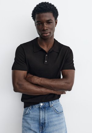 PULL&BEAR SHORT SLEEVE - Polo - black