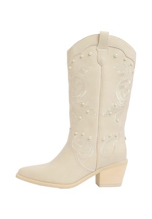 REGULAR FIT BRIDAL EMBELLISHED MID CALF WESTERN  - Bottes de cowboy / motard - white