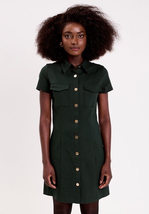 GERADES MIT KNÖPFEN - Skjortekjole - vert foncé