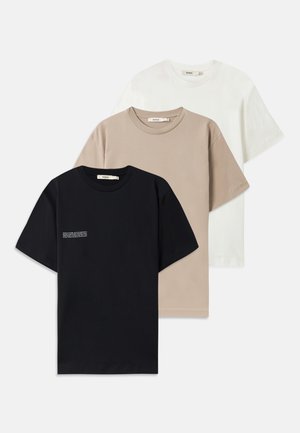 PANGAIA UNISEX 3 PACK - Osnovna majica kratkih rukava - black/grey/white