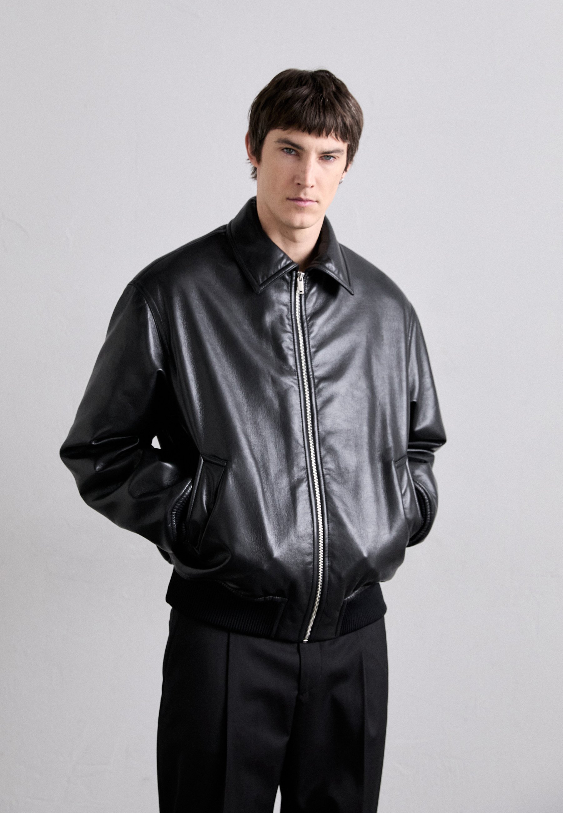 Nanushka TIMUR JACKETS - Bomber Jacket - black/creme/black - Zalando