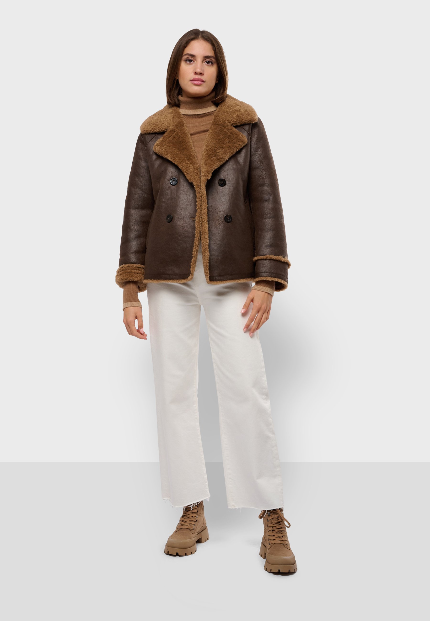 Oakwood EDWIN - Faux leather jacket - dark brown - Zalando